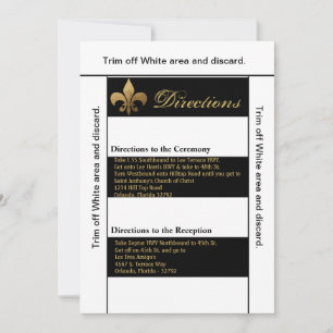 3.5x6 Directions Card Modern Stripe Black White Co
