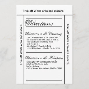 3.5x6 Directions Card Modern Typography Newsprint