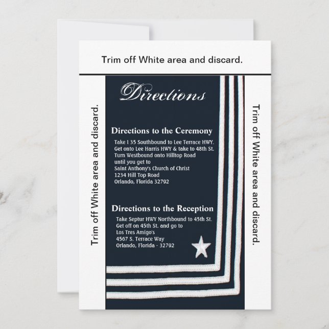 3.5x6 Directions Card Navy Summer Dress Blues Uni (Front)