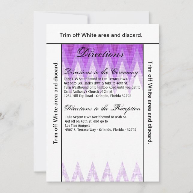 3.5x6 Directions Card Ombre Chevron Purple (Front)