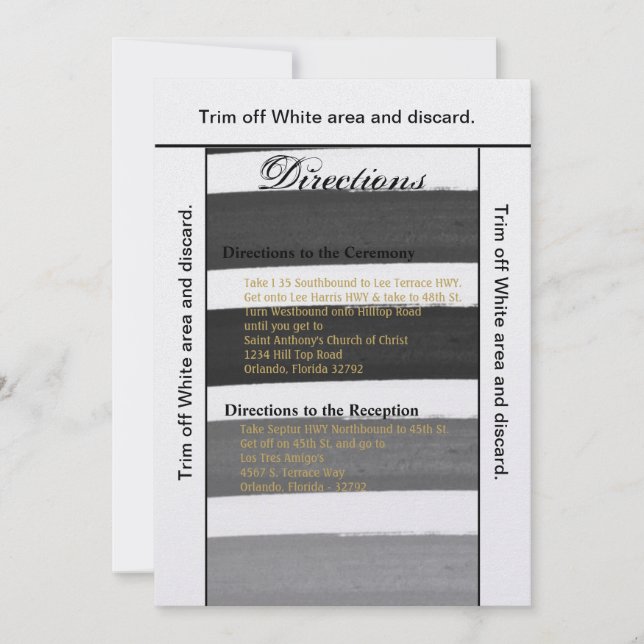 3.5x6 Directions Card Ombre Stripe Black Line Fad (Front)