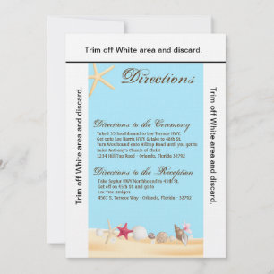 3.5x6 Directions Card Sea Shells Beach Sand Ocean