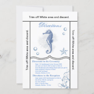 3.5x6 Directions Card Seahorse Sea Ocean Beach