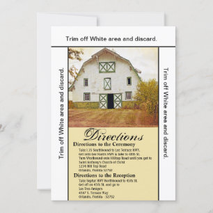 3.5x6 Directions Card Sunset Barn Country Rustic F