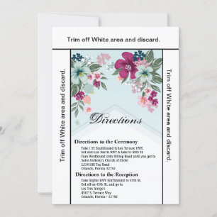 3.5x6 Directions Card Tropical Flower on Blue Ombr