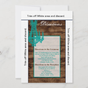 3.5x6 Directions Card Western Rustic Chandelier