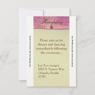 3.5x7 Reception Card Amethyst Jewel Embossed Paper