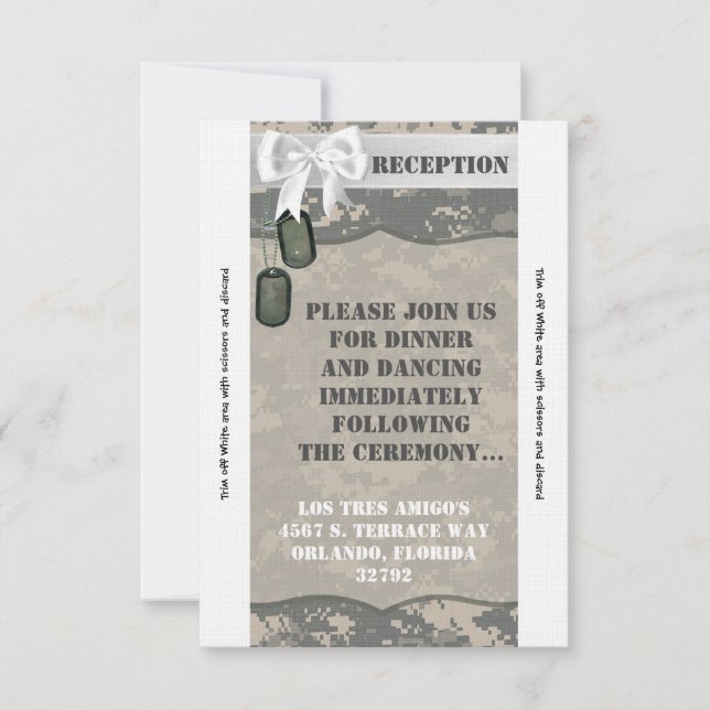 3.5x7 Reception Card ARMY ACU Uniform Camo Camoufl (Front)
