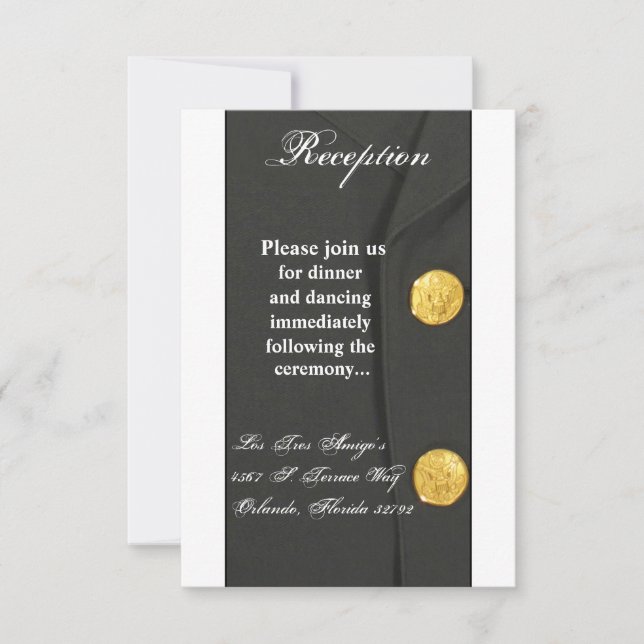 3.5x7 Reception Card ARMY DRESS GREENS UNIFORM (Front)