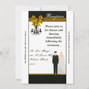 3.5x7 Reception Card ARMY Uniform Groom Bride Sold
