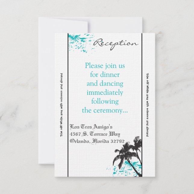 3.5x7 Reception Card Beach Breeze Ocean Water Trop (Front)