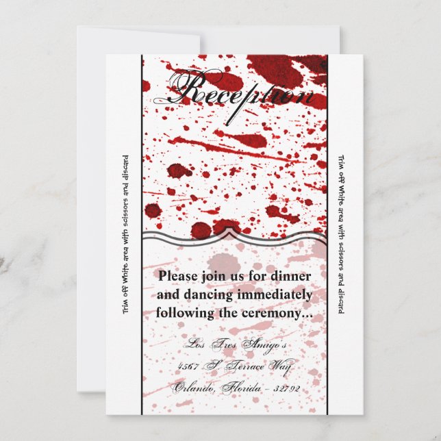 3.5x7 Reception Card Blood Splatter Vampire Gothic (Front)