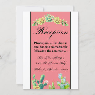 3.5x7 Reception Card Bohemian Cactus Succulents De