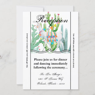 3.5x7 Reception Card Boho Llama Bohemian Cacti Des