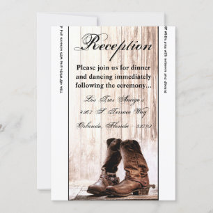 3.5x7 Reception Card Boots Country Rustic Western