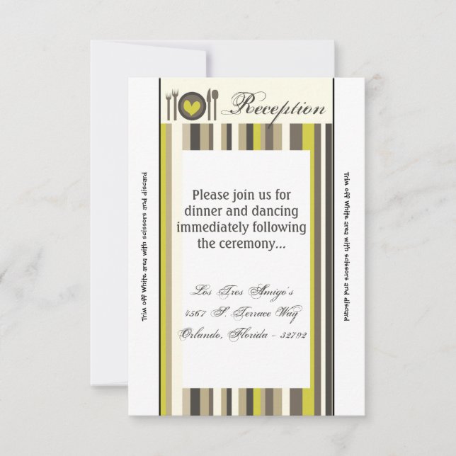 3.5x7 Reception Card China Plate Silverware Place (Front)