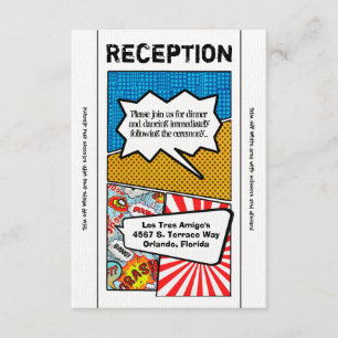 3.5x7 Reception Card Comic Strip Book Pop Art Coup