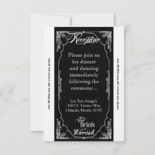 3.5x7 Reception Card Eat Drink Be Married Black