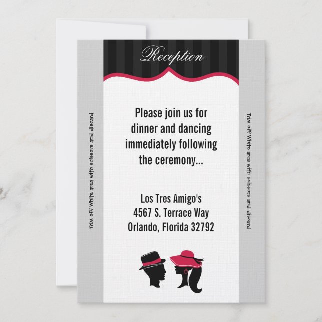 3.5x7 Reception Card Formal Hats Elegan (Front)