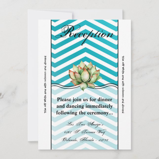 3.5x7 Reception Card GBoho Cacti Cactus Succulent (Front)