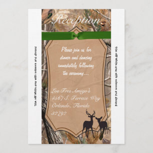 3.5x7 Reception Card Hunters Camo Camoflauge Deer