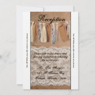 3.5x7 Reception Card Kraft Paper Bag Lace Burlap