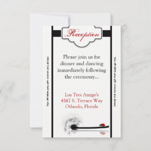 3.5x7 Reception Card Lady Bug Dandilion Flower Ins