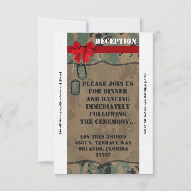 3.5x7 Reception Card Marine DIGITAL PRINT Un (Front)
