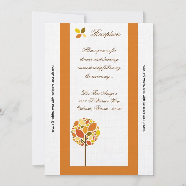 3.5x7 Reception Card Modern Autumn Tree (Front)