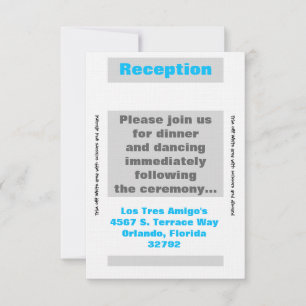 3.5x7 Reception Card Modern Neon Stripe Blue