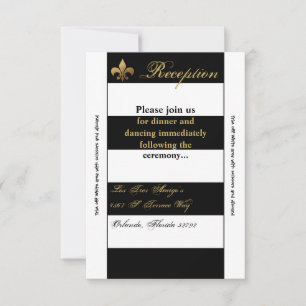 3.5x7 Reception Card Modern Stripe Black White Con