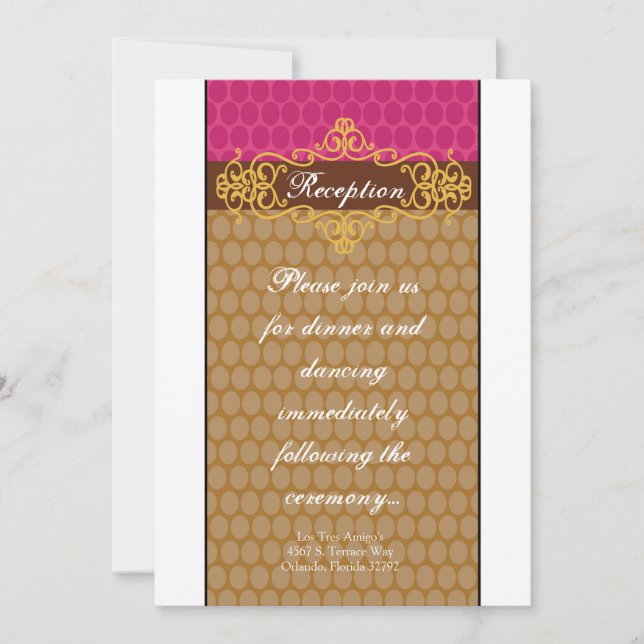 3.5x7 Reception Card Moroccan Polka Dots (Front)