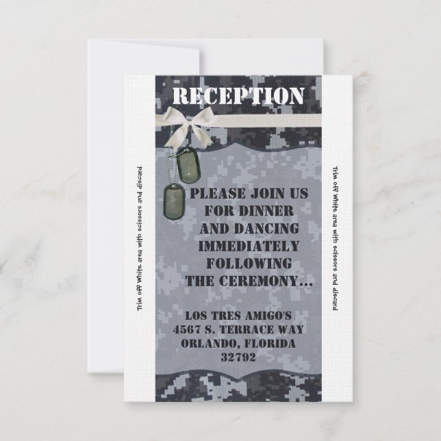 3.5x7 Reception Card Navy DIGITAL PRINT Uniform (Front)