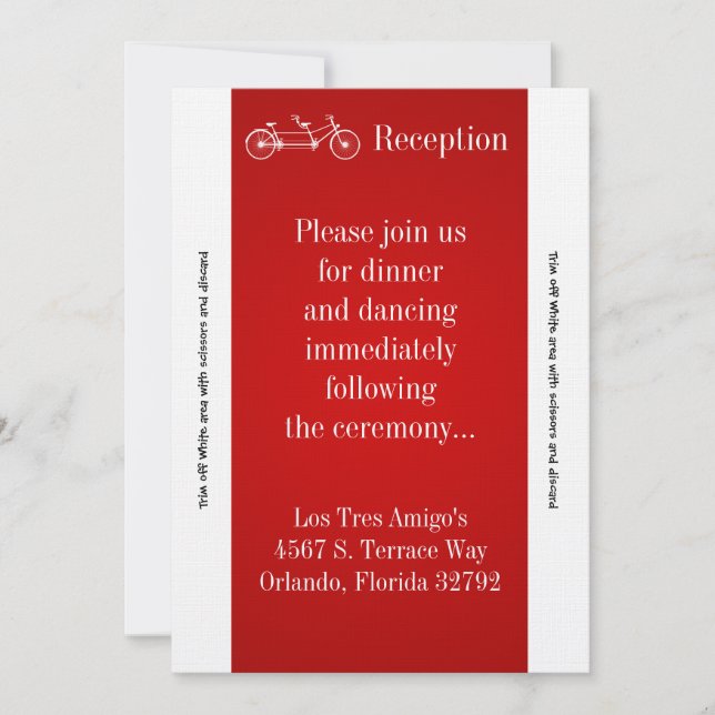 3.5x7 Reception Card Red Double Bike (Front)