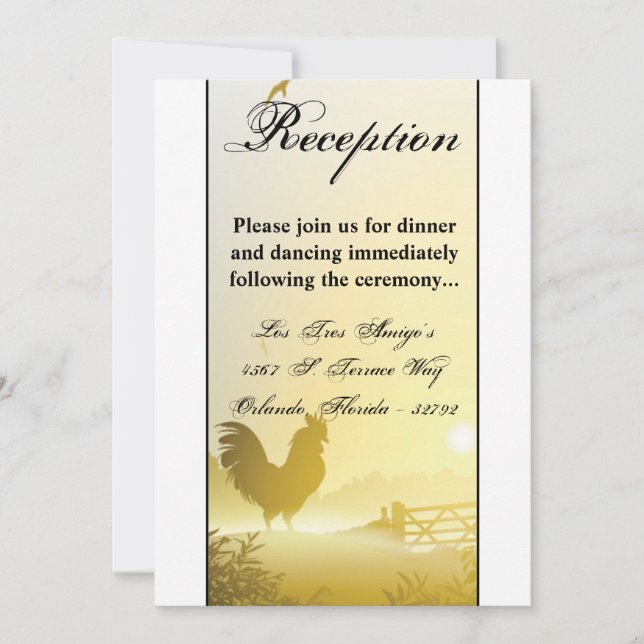 3.5x7 Reception Card Sunny Morning Farm Country Ru (Front)