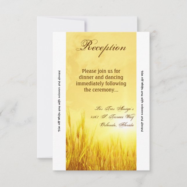 3.5x7 Reception Card Sunrise Wheat Country Rustic (Front)