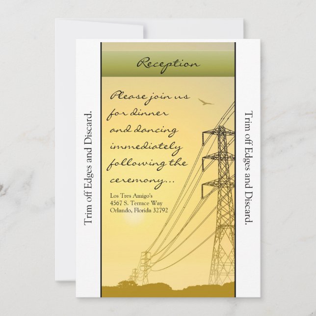 3.5x7 Reception Card Sunset Powerlines (Front)