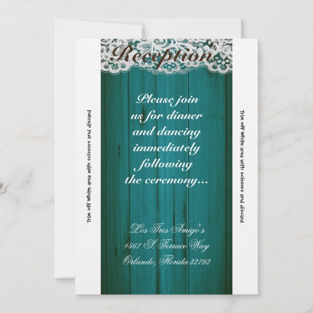 3.5x7 Reception Card Teal Wood (Front)