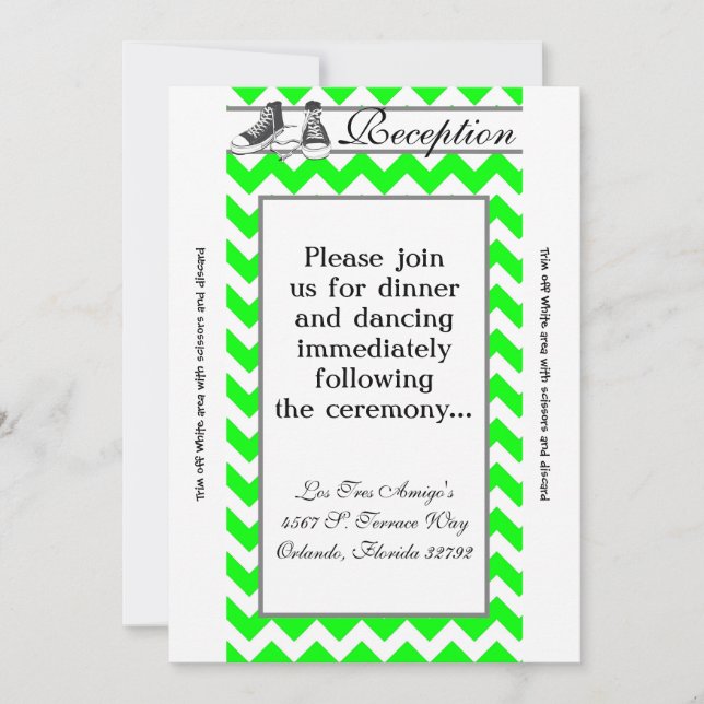 3.5x7 Reception Card Teenage Sneakers Chevron (Front)