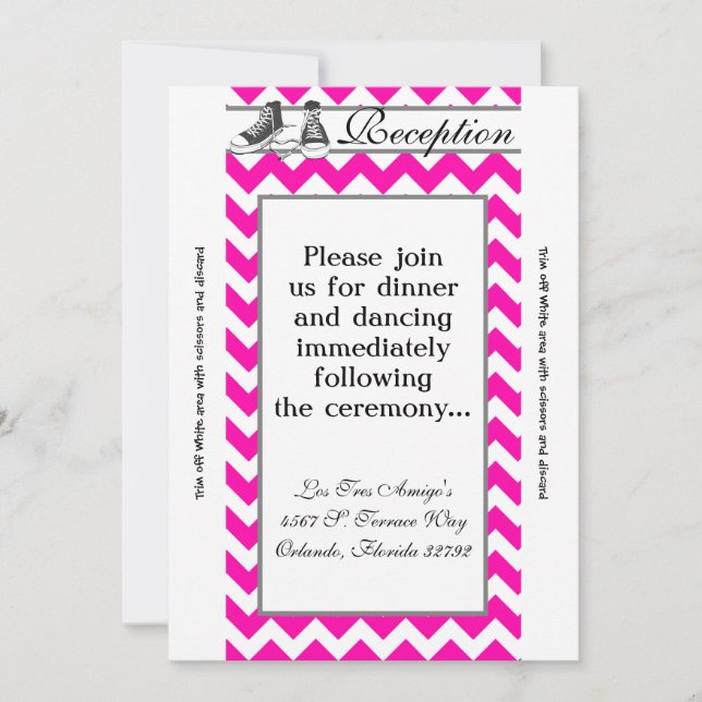 3.5x7 Reception Card Teenage Sneakers Chevron (Front)