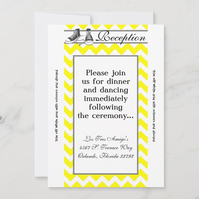 3.5x7 Reception Card Teenage Sneakers Chevron (Front)