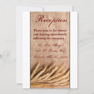 3.5x7 Reception Card Wheat on Burlap Sack Country