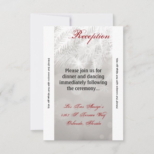 3.5x7 Reception Card Winter White Pine Tree Needle (Front)