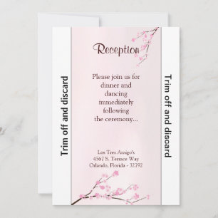 3.5x7 Reception Pink Cherry Blossom Invitation