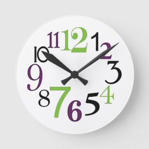 “3-6-9-12 O’Clock”  Round Clock