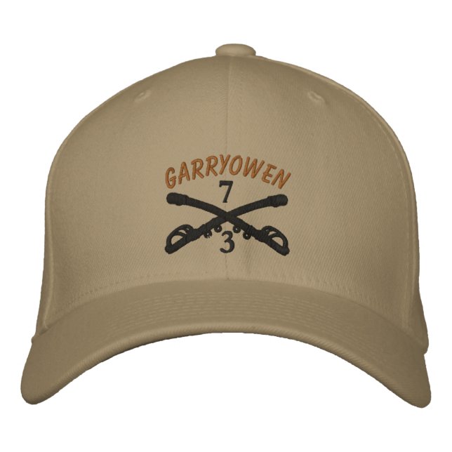 3-7th Cavalry Crossed Sabres OIF Ribbon Custom Hat (Front)