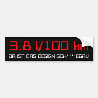 3.9 l/100 km bumper sticker