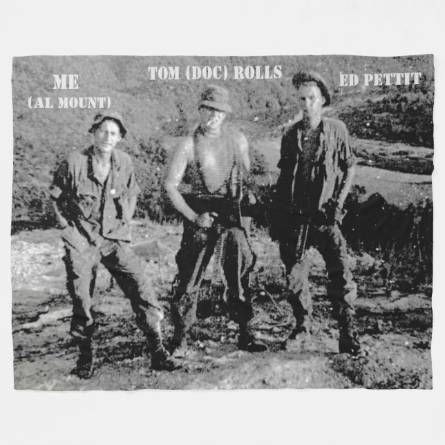 3 AMIGOS, VIETNAM 1968 FLEECE BLANKET (Front (Horizontal))