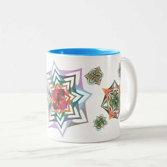 3- and 4-Leaf Clover Floral Art Mug (Front Right)
