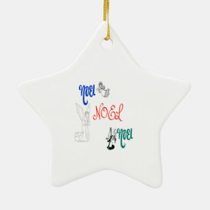 3 Angels Blowing Trumpet Praying Noel Ceramic Tree Decoration